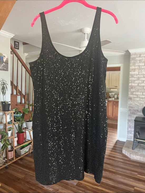 Express Dresses & Skirts - Express Black Sequin Tank Dress Large